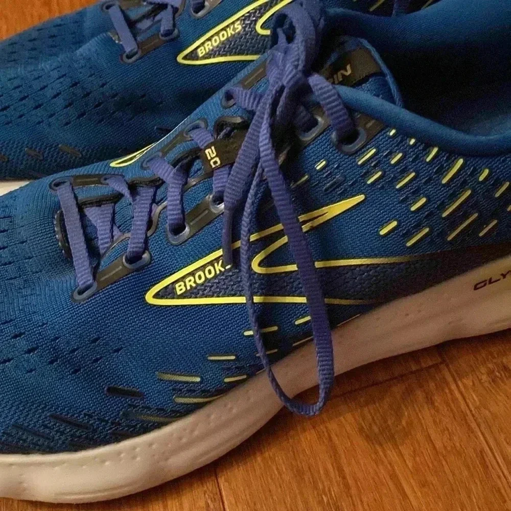 Brooks glycerin 20 men’s shoes - size 12.5- bright blue w yellow accent